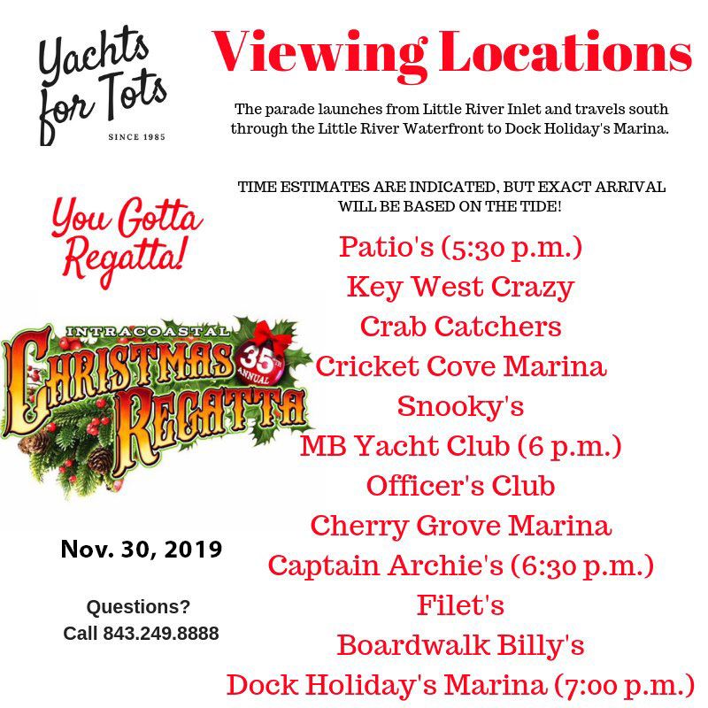 2019 Christmas Regatta Viewing Locations